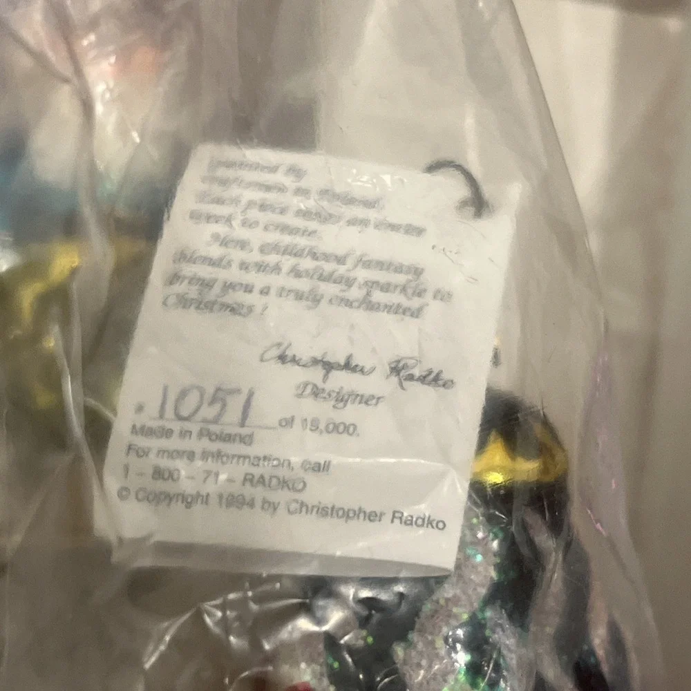 Vtg Christopher Radko Rare‎ 1995 And Snowy Make 8 Ornament, 7 Dwarves Snow White